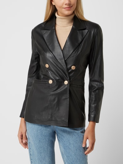 Studio AR Blazer aus Leder Modell 'Renee' Schwarz 4