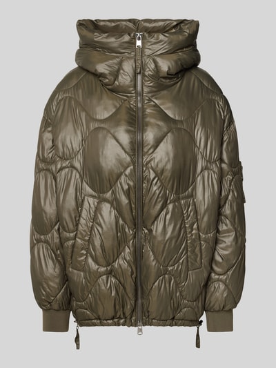 Beaumont Amsterdam Kurtka pikowana z zamkiem błyskawicznym dwustronnym i tunelem Oliwkowy 2