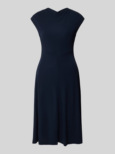 BOSS Sukienka midi o kroju slim fit z dżerseju wiskozowego model ‘ELAMI’ Granatowy 2