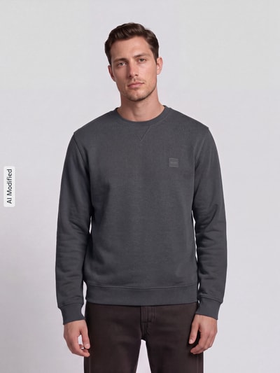 BOSS Orange Regular Fit Sweatshirt aus reiner Baumwolle Modell 'Westart' Khaki 4