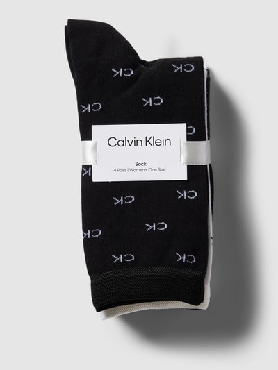 CK Calvin Klein Socken mit elastischen Abschlüssen im 4er-Pack Black 3