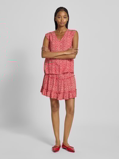 Pieces Regular Fit Blusentop mit V-Ausschnitt Modell 'NYA' Rot 1