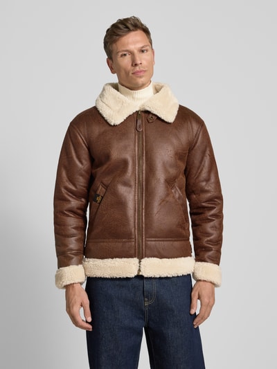 Alpha Industries Jack met ritssluiting Middenbruin - 4