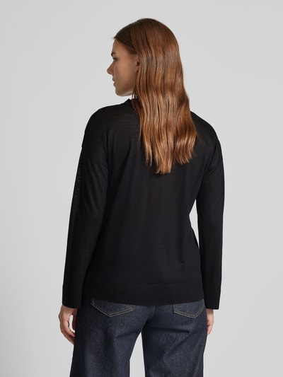 Stefanel Strickshirt in semitransparentem Design Black 5