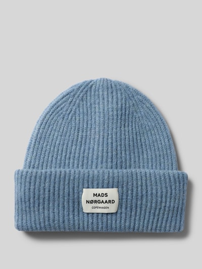 MADS NØRGAARD Muts van scheerwolmix met labelpatch, model 'Tosca Anju' Lichtblauw - 1