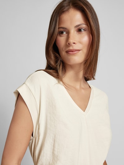 OPUS T-Shirt mit V-Ausschnitt Modell 'Saduna' Beige 3