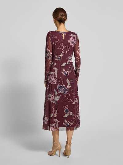 Tom Tailor Sukienka casualowa taliowana z siateczki Bordowy 5