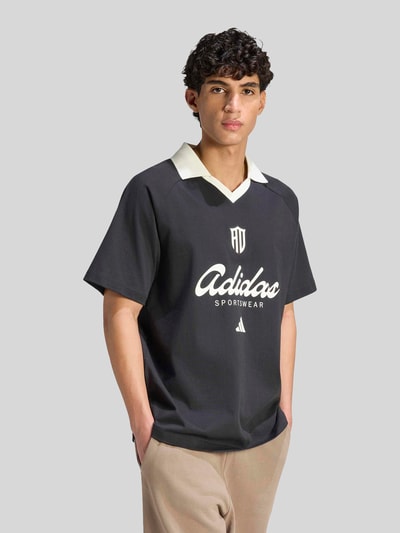 adidas Sportswear Relaxed Fit Poloshirt aus reiner Baumwolle Black 4