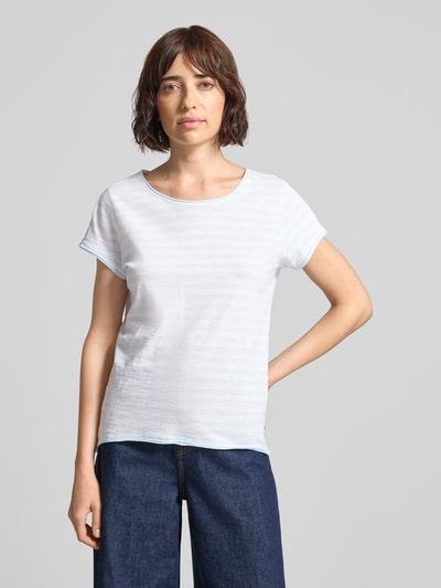 s.Oliver RED LABEL Regular Fit T-Shirt aus Baumwoll-Flammgarn Hellblau 4