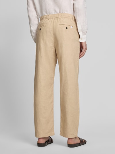 Selected Homme Loose Fit Hose aus Baumwoll-Leinen-Mix Modell 'BRODY' Beige Melange 5