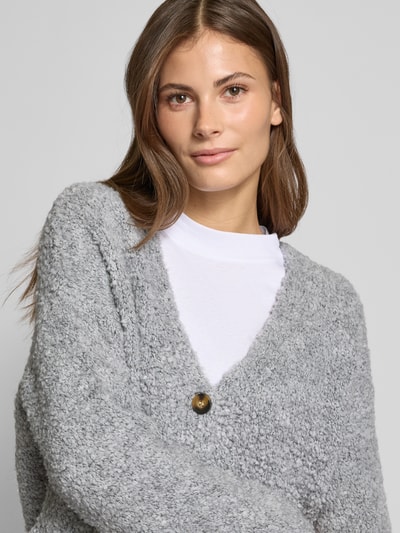 ZABAIONE Strickjacke mit gerippten Abschlüssen Mittelgrau 3