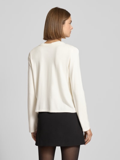 Pieces Regular Fit Strickjacke aus Viskose-Mix Modell 'ORINA' Offwhite 5