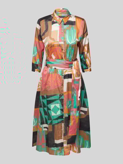 Milano Italy Hemdblusenkleid mit Bindegürtel Black 2