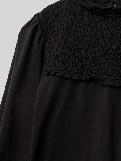 Mango Longsleeve mit Smok-Details Modell 'mixi' Black 2