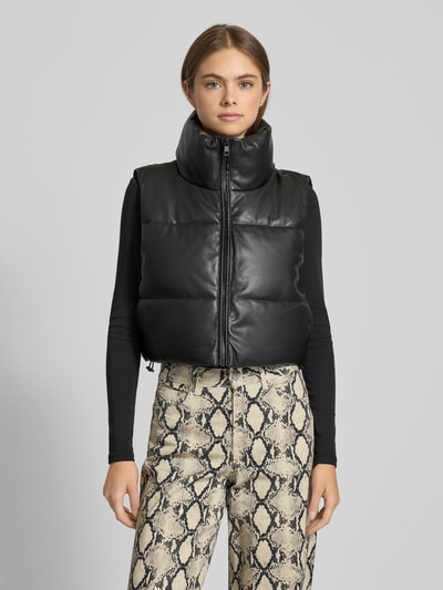 Only Cropped Steppweste in Lederoptik Modell 'ELSIE' Black 4