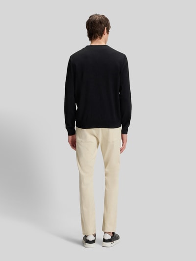 BOSS Regular Fit Strickpullover aus reiner Schurwolle Modell 'BOTTO' Black 5