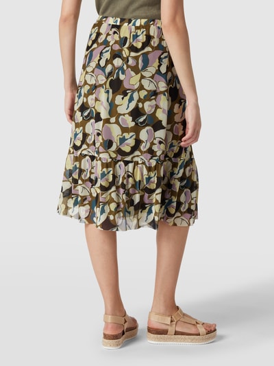 Tom Tailor Midirok met all-over bloemenmotief Olijfgroen - 5