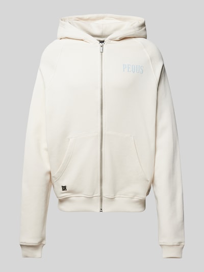 PEQUS Sweatjacke mit Label-Print Offwhite 2