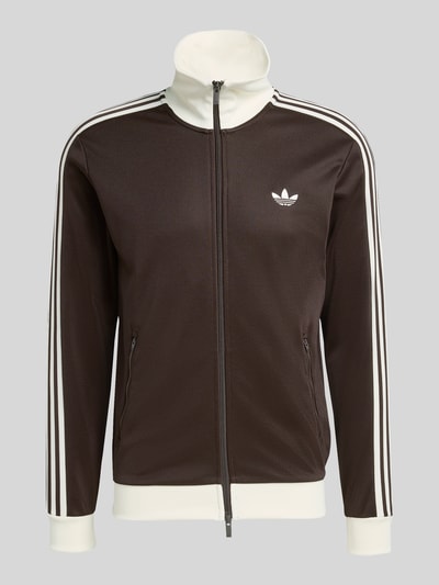 adidas Originals Slim Fit Trainingsjacke mit Stehkragen Dunkelbraun 2