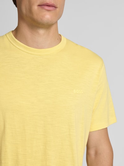 BOSS Orange Regular fit T-shirt van puur katoen, model 'TEGOOD' Geel - 3