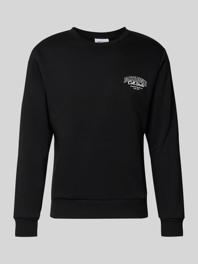 Jack & Jones Sweatshirt met labelprint, model 'MAKOTO' Zwart - 2
