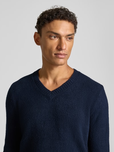 Cinque Gebreide pullover met V-hals, model 'UPO' Donkerblauw - 3