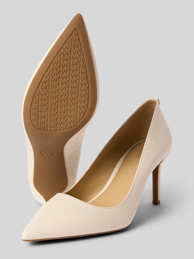 Productfoto, Pumps uit echt leer model 'Alina' van MICHAEL Michael Kors, spitse fit, gladde zool, hakhoogte 8 cm, kleur beige