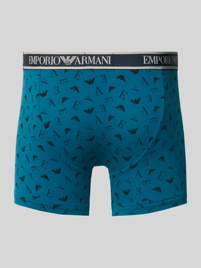 Emporio Armani Slim Fit Trunks aus Baumwoll-Mix Petrol 3