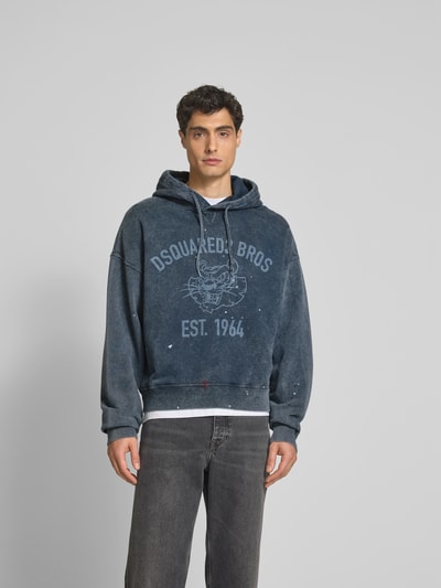 Dsquared2 Oversized Hoodie mit Label-Print Bleu 4