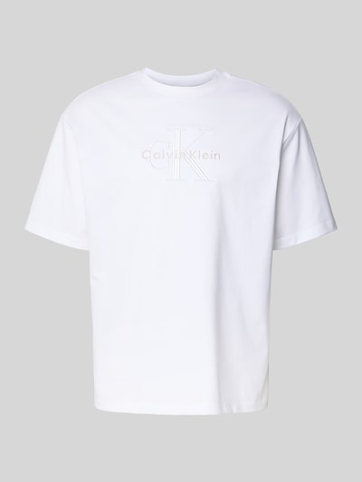 Calvin Klein Jeans T-Shirt mit Label-Stitching Weiss 2