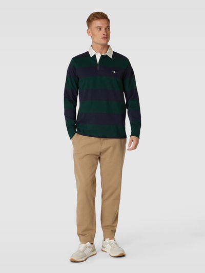 Gant Regular Fit Poloshirt mit Label-Stitching Modell 'SHIELD' Dunkelgruen 1