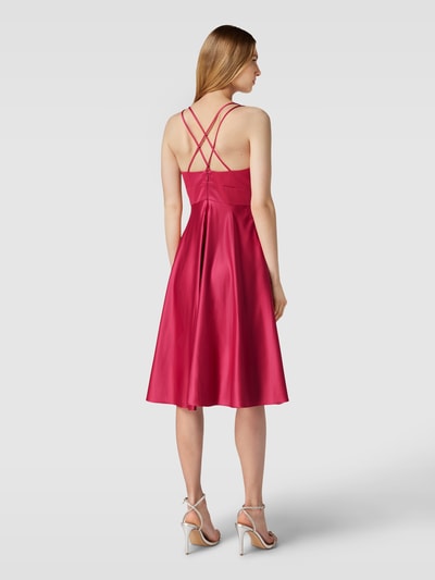 Jake*s Cocktail Cocktailkleid mit gekreuzten Spaghettiträgern Fuchsia 5