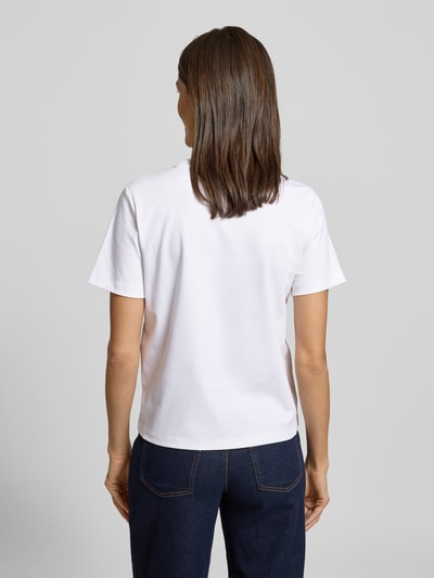 COMMA T-Shirt mit geripptem Rundhalsausschnitt Weiss 5