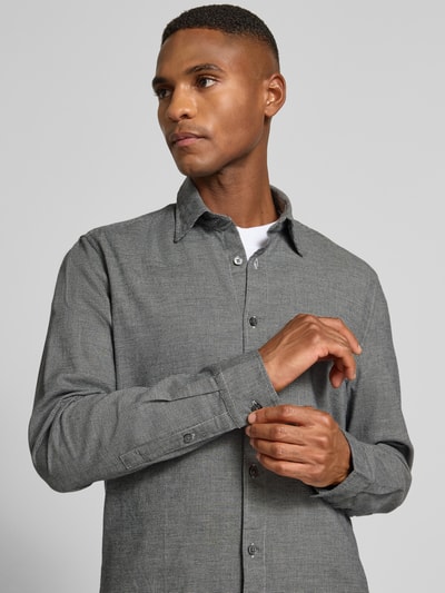 Marc O'Polo Shaped Fit Freizeithemd aus reiner Baumwolle Marine 3