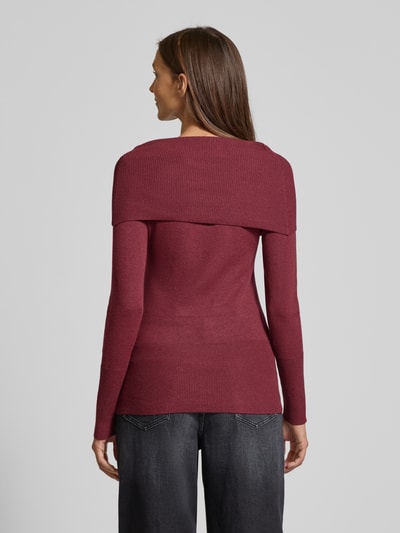 Soyaconcept Slim fit shirt met lange mouwen van viscosemix, model 'Dollie' Bordeaux gemêleerd - 5