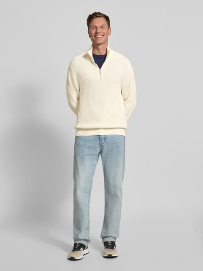 MCNEAL Strickpullover mit Troyer-Kragen Ecru 1