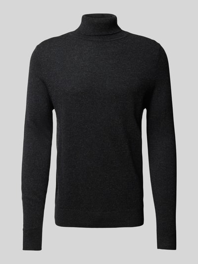 Christian Berg Men Wollpullover mit Rollkragen und Kaschmir-Anteil Anthrazit Melange 2