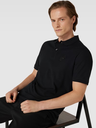 BOSS Poloshirt mit Label-Stitching Modell 'Parlay' Black 3
