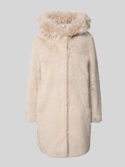 Marc Cain Regular fit lange jas van imitatiebont Zand - 2