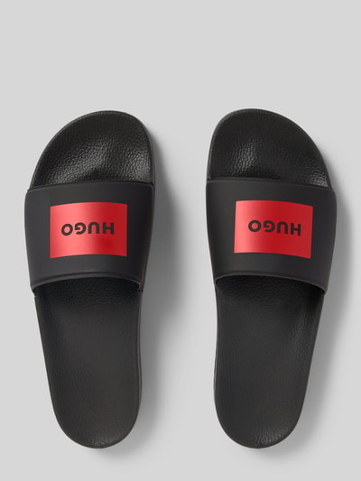 HUGO Slides mit Label-Print Modell 'Timein' Black 3