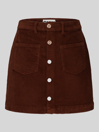 ONLY Eng anliegender Mini-Rock aus Baumwoll-Mix Modell 'AMAZING' Camel Melange 2
