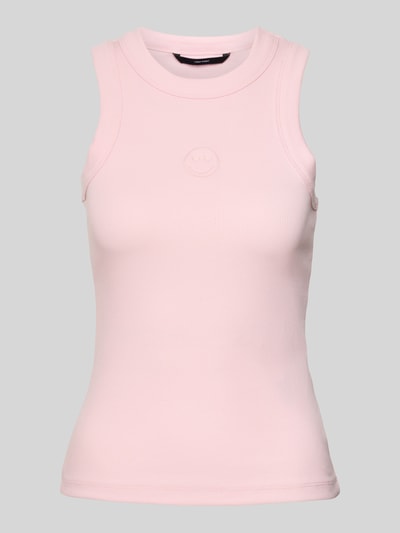 Vero Moda Top o kroju slim fit z mieszanki bawełny model ‘SMILE CAISA’ Różowy 2