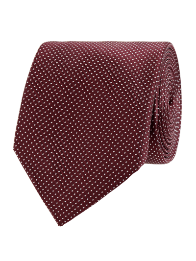 Christian Berg Men Seidenkrawatte mit Polka Dots Bordeaux 1