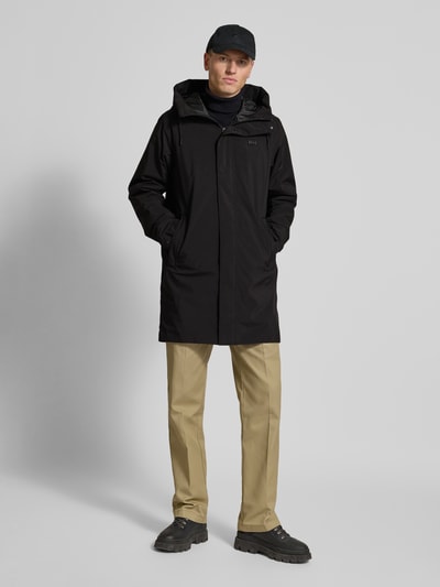 Helly Hansen Regular fit lange jas met capuchon, model 'Munich' Zwart - 1