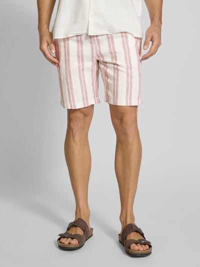 MCNEAL Shorts aus Leinen-Baumwoll-Mix mit elastischem Bund Bordeaux 4