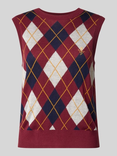 Review Pullunder mit gerippten Abschlüssen Bordeaux 2