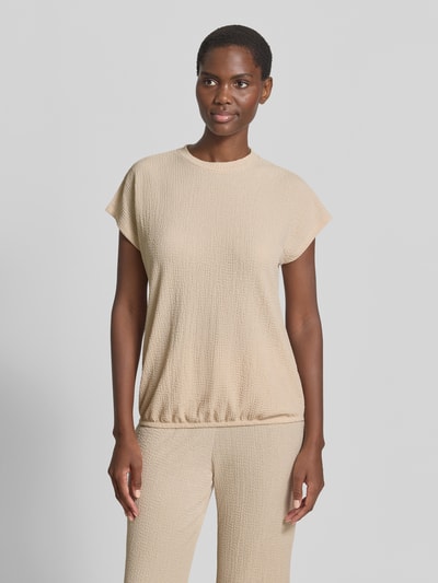 Christian Berg Woman T-Shirt mit Strukturmuster und Rundhalsausschnitt Beige 4