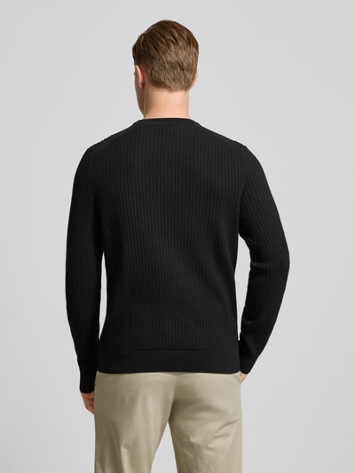 Christian Berg Men Gebreide pullover met labeldetail Zwart - 5