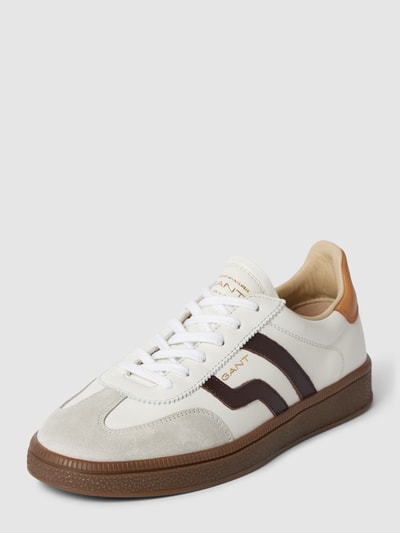 Gant Leren sneakers met contrastgarnering, model 'Cuzima' Wit - 1
