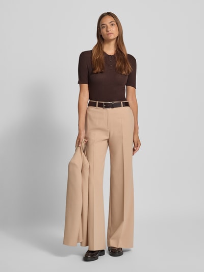 Mango Strickshirt mit Polokragen Modell 'POLETE' Dunkelbraun 1